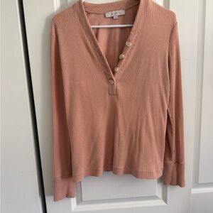 LOFT Pink Buttoned top